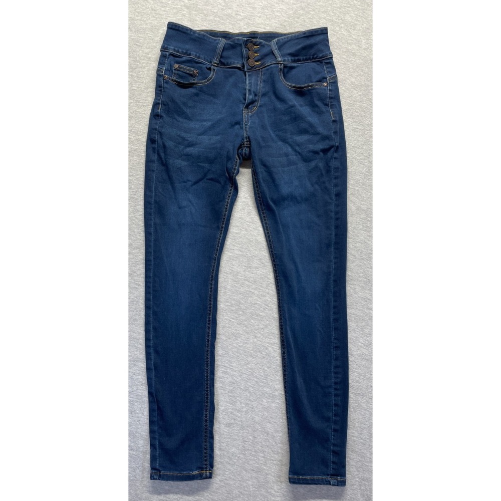 Red Bottoms Jeans Womens 7/28 Blue Denim Stretch Mid Rise Streetwear Skinny Leg